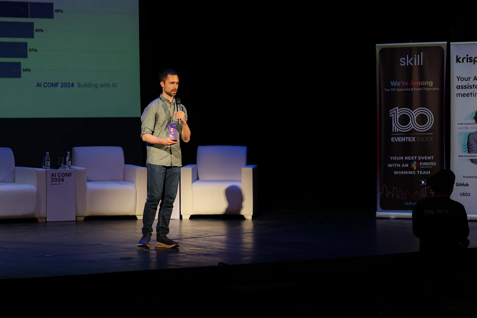 Tom Auger speaking at AI Conf 2024 Armenia
