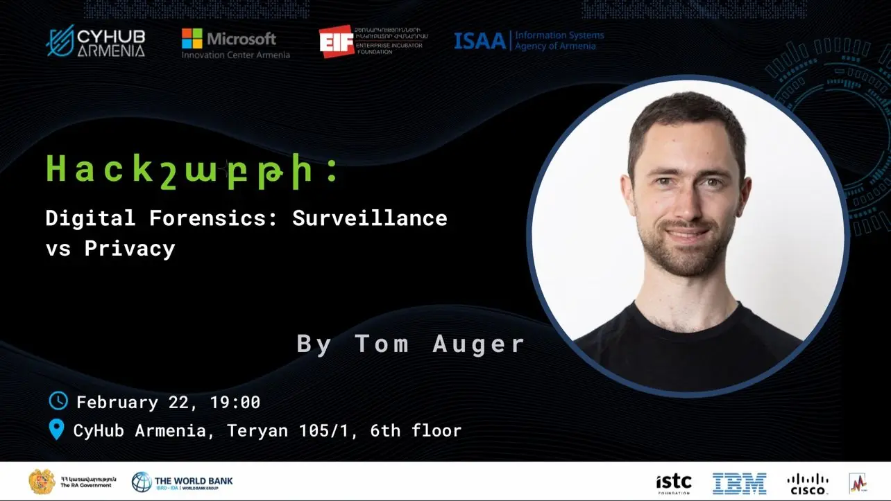 Hackshabti Digital Forensics: Surveillance vs Privacy flyer