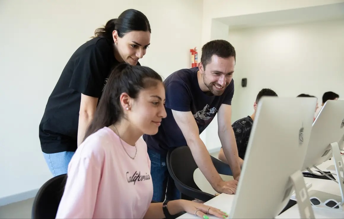 Students in the TUMO Dilijan generative AI learning lab